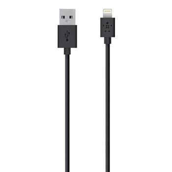 Кабель USB 2.0 Belkin LIGHTNING charge/sync cable 1.2m, Black/Чорний