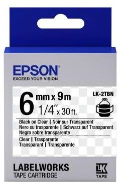 Картридж зі стрічкою Epson LK2TBN принтерів LW-300/400/400VP/700 Clear Blk/Clear 6mm/9m