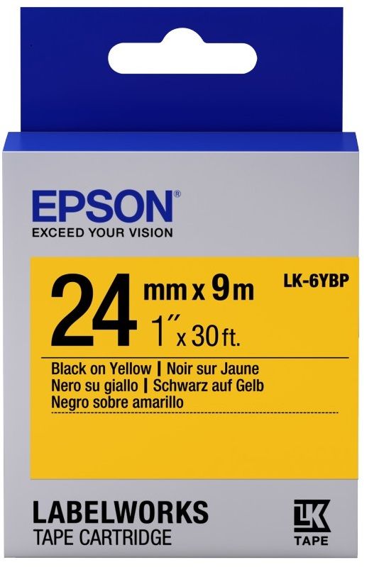 Картридж зі стрічкою Epson LK6YBP принтерів LW-700 Pastel Blk/Yell 24mm/9m