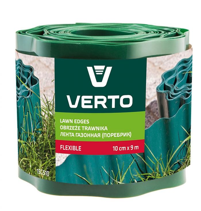 Стрічка газонна Verto, бордюрна, 10см x 9м, зелена