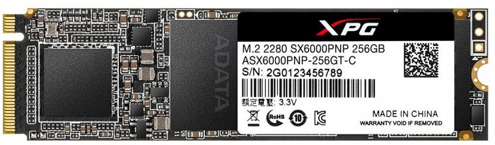 ADATA SX6000 Pro[Накопичувач SSD M.2 256GB PCIe 3.0 SX6000P]