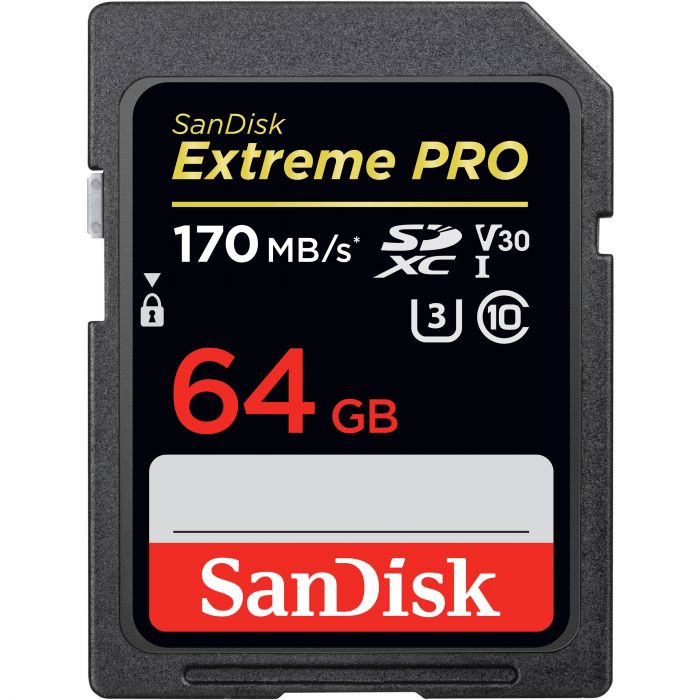 Карта пам'яті SanDisk SD   64GB C10 UHS-I U3 R170/W90MB/s Extreme Pro