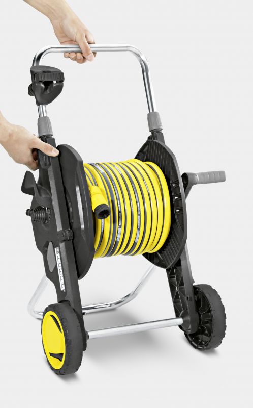 катушка для шланга Karcher "HT 4.500", складна, регулювання висоти ручки візка, довжина шланга: 1/2" 50м, 5/8" 35м, 3/4" 23м