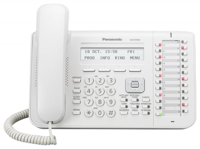 Дротовий IP-телефон Panasonic KX-NT543RU White для АТС Panasonic KX-TDE/NCP/NS