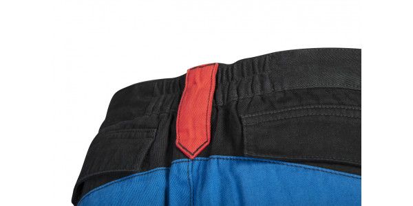 Штани робочі NEO HD+, розмір S (48), 275 г/м2, 100% бавовна, профільовані коліна з відсіком для наколінників, потрійні внутрішні шви, еластична конструкція пояса, міцні кишені, чорно-сині