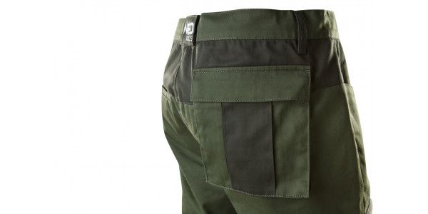 Штани робочі NEO CAMO Olive, розмір XL (54), 255 г/м2, профільовані коліна з виточкою, внутрішнє регулювання поясу, міцні кишені та петлі для інструменту, оливкові