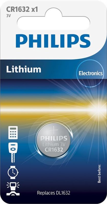Батарейка Philips   літієва CR 1632  блістер, 1 шт