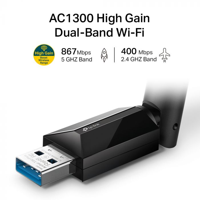 WiFi-адаптер TP-LINK Archer T3U Plus AC1300 USB3.0 MU-MIMO ext. ant