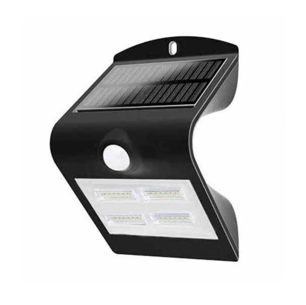 Світильник вуличний LED Solar LED Solar V-TAC, 3W, SKU-7528,  3000K+4000K, датчик руху, чорний