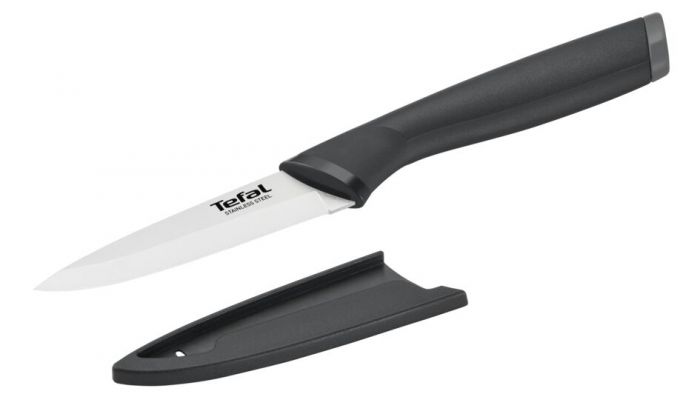 Кухонний ніж для чищення овочів Tefal Comfort, довжина леза 9 см, нерж сталь, чохол