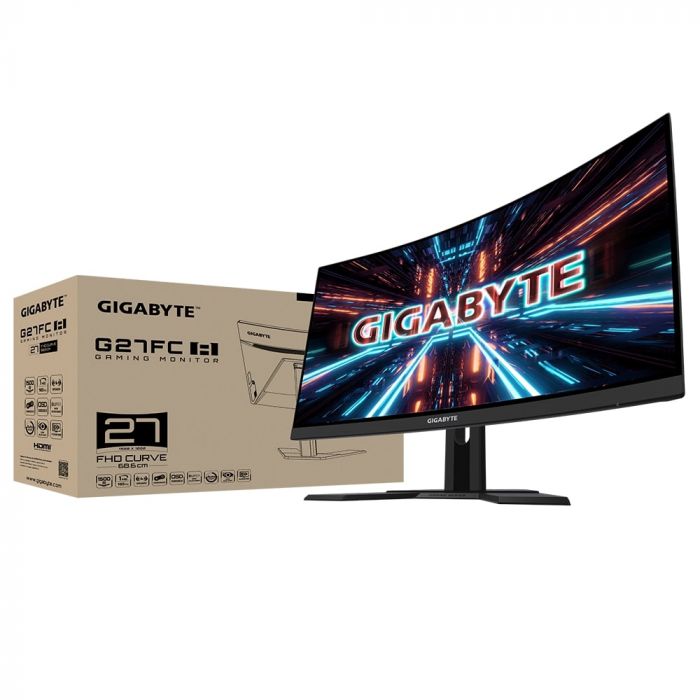 Монітор LCD GIGABYTE 27" G27FC-A, 2xHDMI, DP, 2xUSB, MM, VA, 165Hz, 1ms, 91%DCI-P3, CURVED, FreeSync