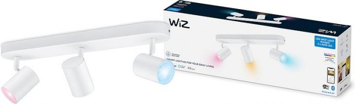 Світильник точковий накладний розумний WiZ IMAGEO Spots, 3х5W, 2200-6500K, RGB, Wi-Fi, білий