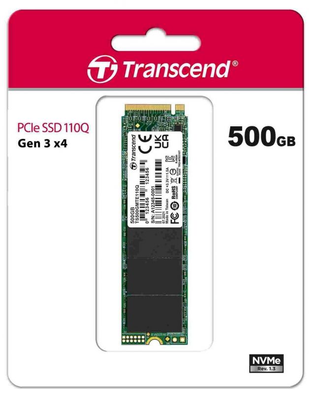 Накопичувач SSD Transcend  M.2 500GB PCIe 3.0 MTE110Q