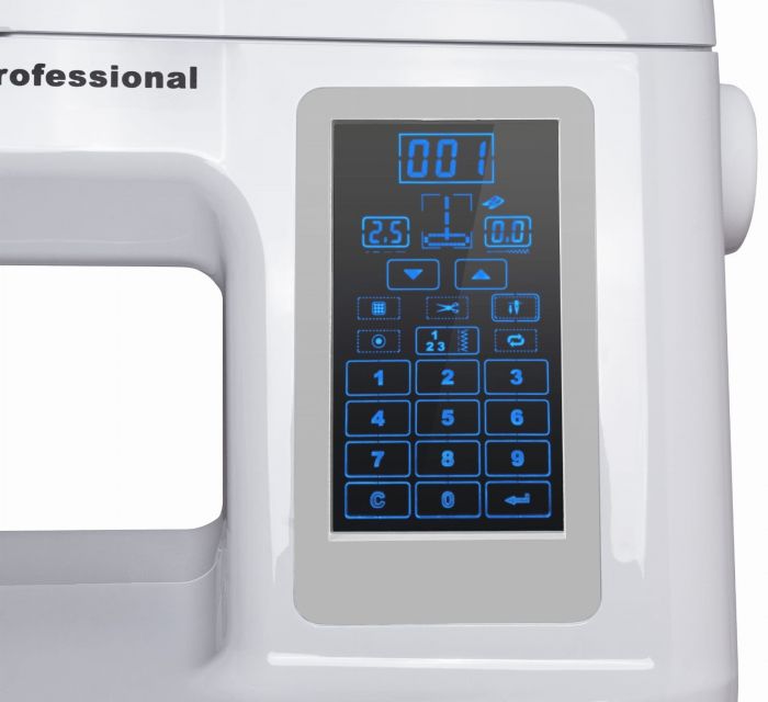Швейна машина MINERVA LongArm Professional комп'ют.,90Вт, 500 швейних операцій, петля автомат, біла/сіра