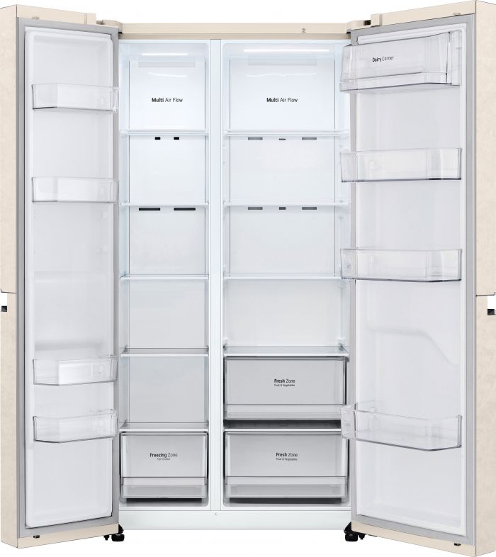 Холодильник SBS LG GC-B257JEYV, 179х74х91см, 2 дв., Холод.відд. - 414л, Мороз. відд. - 229л, A+, NF, Інв., Зона свіжості, Внутрішн. дисплей, Бежевий
