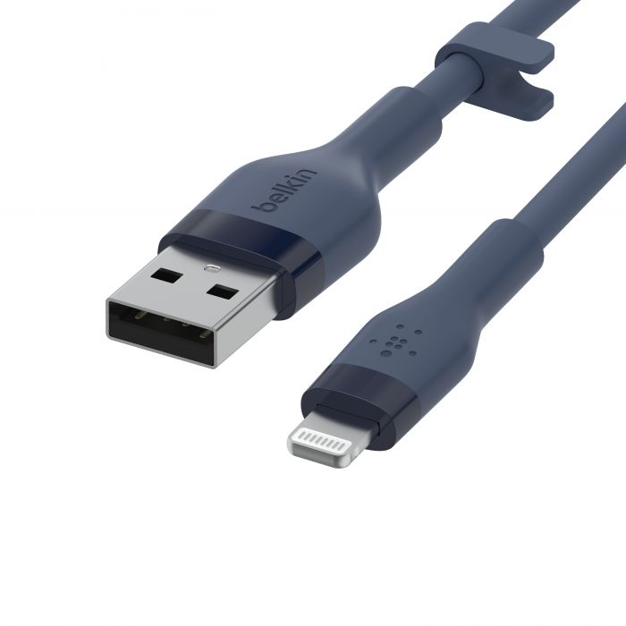 Кабель Belkin USB-A - Lightning силіконовий, з кліпсою, 1м, синій