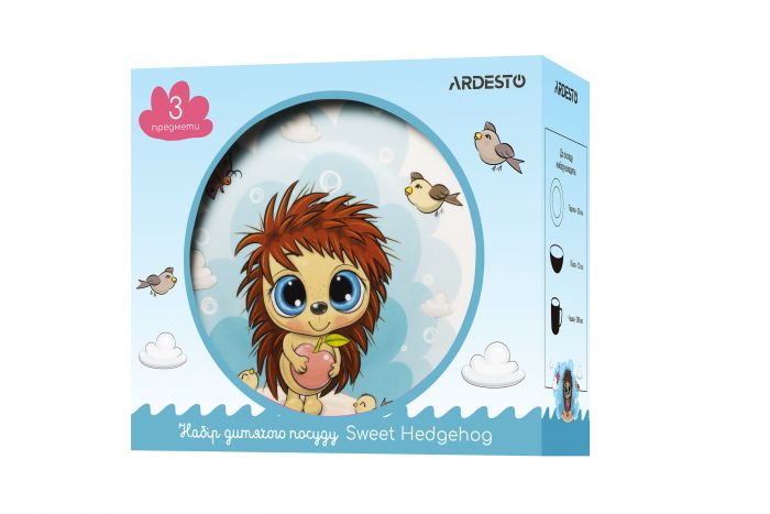Набір дитячого посуду Ardesto Sweet hedgehog 3 пр., порцеляна