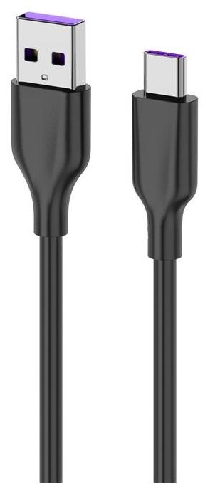 Кабель 2E USB-A - USB-C, Glow, 1m, black