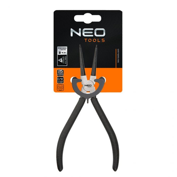 Щипці для стопорних кілець Neo Tools, внутрішні, прямі, діапазон 19-60 мм, CrV, 180 мм