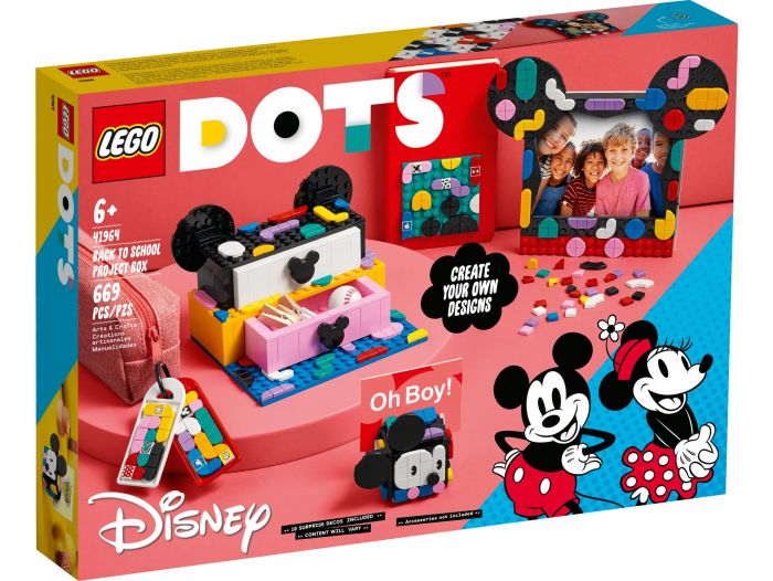 Конструктор LEGO DOTS Коробка «Знову до школи» з Міккі та Мінні Маусами