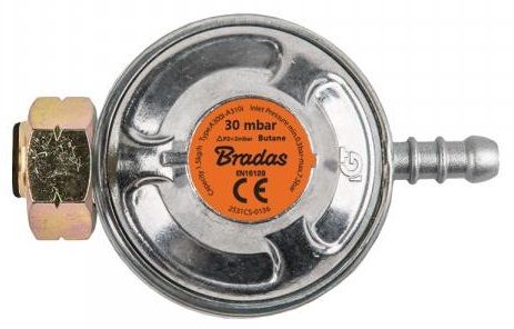Редуктор газу низького тиску BRADAS, тип Shell, 30 мбар, 1.5 кг/г, W21.8x1/14 LH