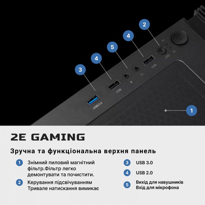 Комп’ютер персональний 2E Complex Gaming Intel i5-12400F/B660/16/500F+2000/NVD1660TI-6/FreeDos/2E-G3301/700W