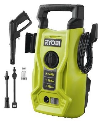 Мінімийка високого тиску Ryobi RY100PWA, 1400Вт, 100Бар, 390л/год, шланг 5м, 5.6кг