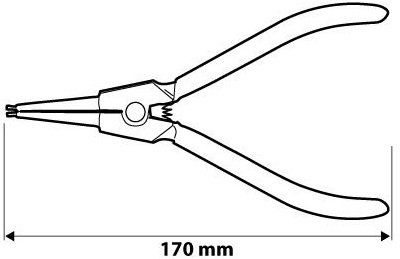 Щипці для стопорних кілець Neo Tools, внутрішні, вигнуті, діапазон 19-60 мм, CrV, 170 мм