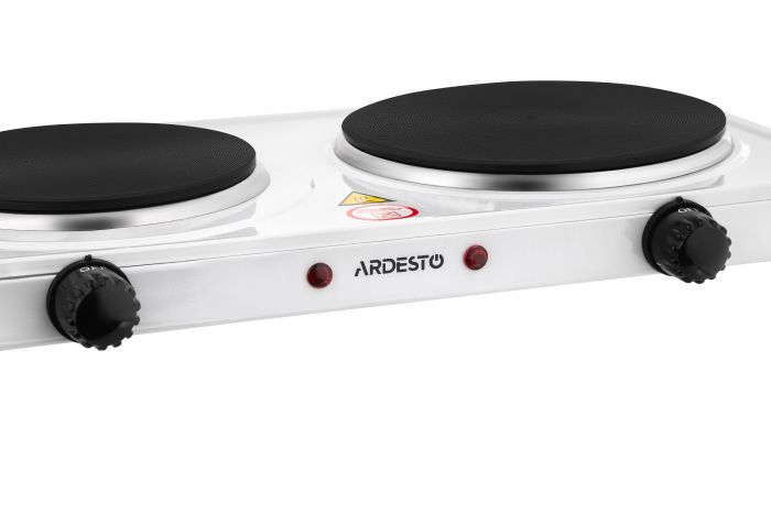 Плитка настільна Ardesto електрична, комфорок - 2, на 1кВт + 1.5кВт, керування - мех., білий