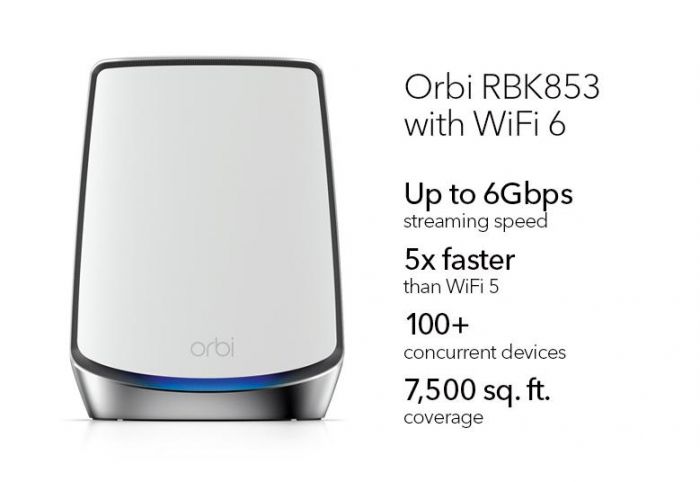 Система WiFi-Mesh NETGEAR Orbi RBK853 AX6000, 3мод, білий