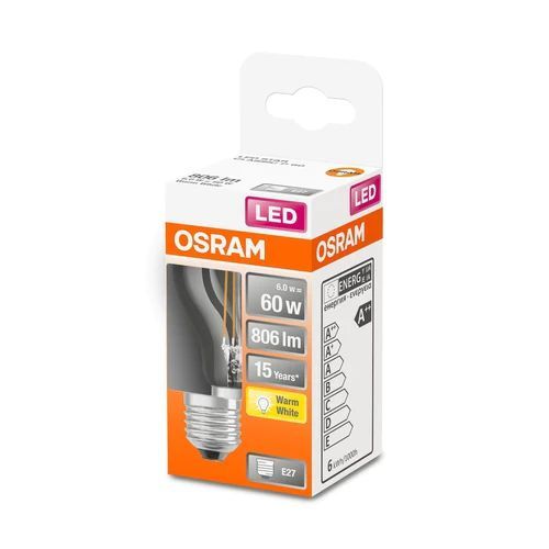 Лампа світлодіодна OSRAM LED P60 5.5W (806Lm) 2700K E27 філамент