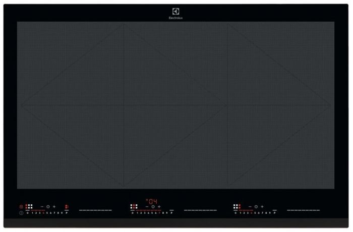 Варильна поверхня Electrolux індукційна, 80см, розширена зона, Hob2Hood, 6 конфорок, чорний