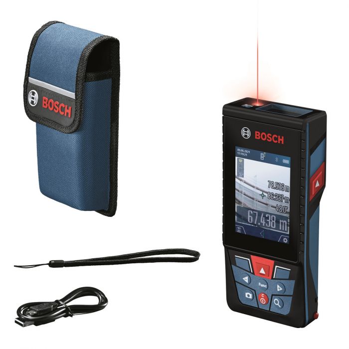 Далекомір лазерний Bosch Professional GLM 150-27 C, ±1.5 мм, 0.08–150м, 0-360°, Bluetooth, чохол, 0.21кг