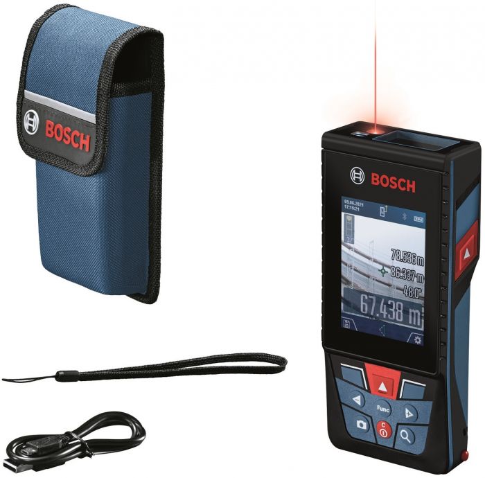 Далекомір лазерний Bosch Professional GLM 150-27 C, ±1.5 мм, 0.08–150м, 0-360°, Bluetooth, чохол, 0.21кг