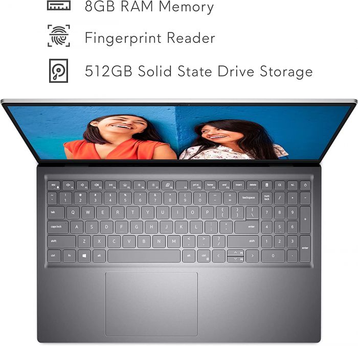 Ноутбук Dell Inspiron 5510 15.6" FHD AG, Intel i5-11300H, 8GB, F512GB, UMA, Win11, сріблястий