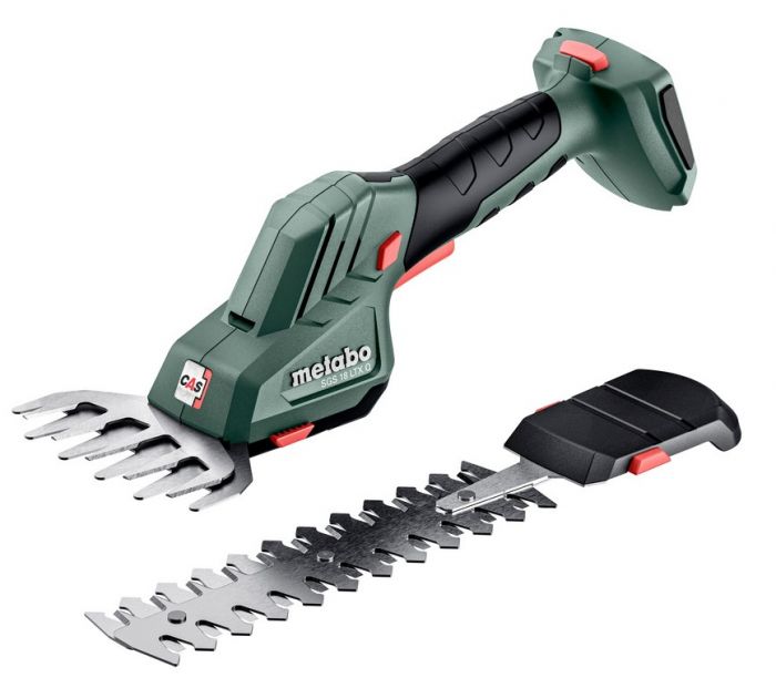 Ножиці для трави акумуляторні Metabo SGS 18 LTX Q 18В лезо 11.5см + насадка для кустів 20см 0.8кг без АКБ та ЗП