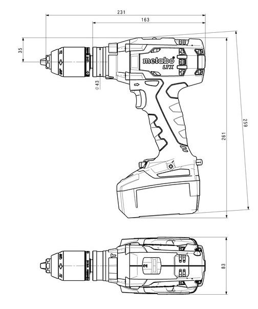 Шурупокрут-дриль ударний акумуляторний Metabo SB 18 LTX Impuls Li-Power 18В 55·110Нм 0-500·0-1700об·хв 1.8кг без АКБ та ЗП