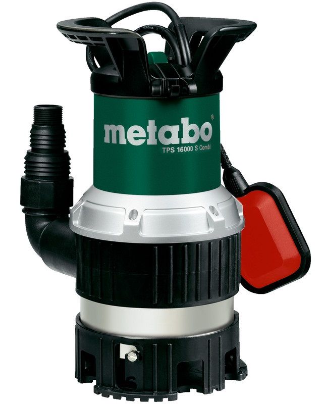 Насос занурювальний комбінований Metabo TPS 16000 S COMBI, 970Вт, 16куб/год, висота подачі 9.5м, занурення до 7м, внутрішня різьба 1"/1/2", 7.8кг