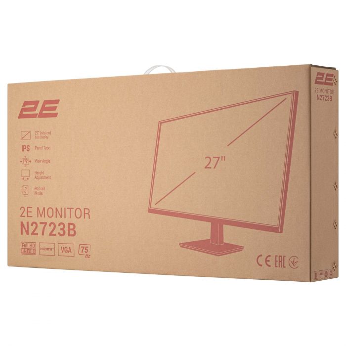 Монітор 2E 27" N2723B D-Sub, HDMI, IPS, 75Hz, Pivot