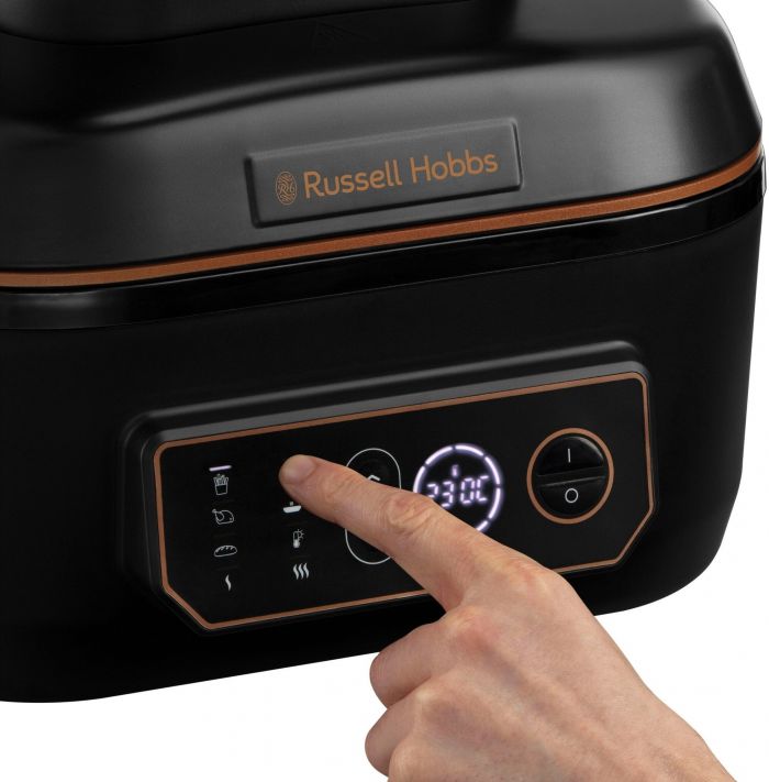 Мультипіч Russell Hobbs SatisFry Air&Grill, 1745Вт, чаша-5.5л, сенсорне керув., алюміній/пластик,чорно-помаранчевий