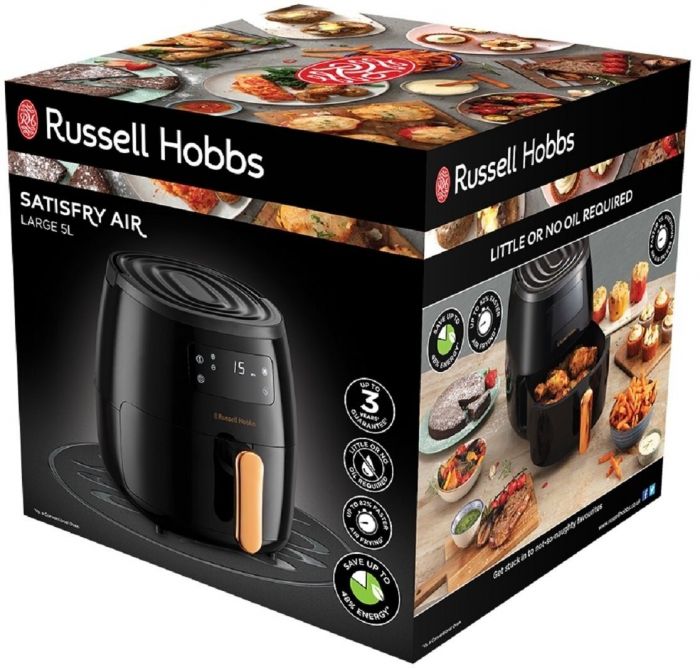 Мультипіч Russell Hobbs SatisFry Air Large, 1650Вт, чаша-5л, сенсорне керув., алюміній/пластик, чорно-мідний