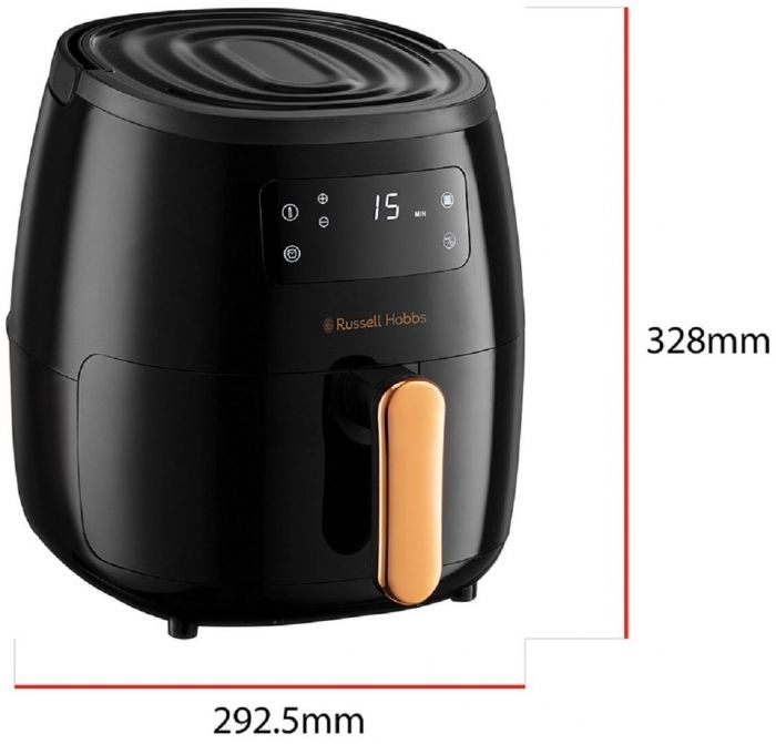 Мультипіч Russell Hobbs SatisFry Air Large, 1650Вт, чаша-5л, сенсорне керув., алюміній/пластик, чорно-мідний