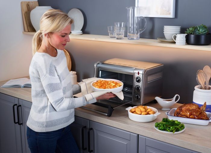 Піч електрична Russell Hobbs Air Fry Mini Oven, 12.6л, 1500Вт, механіч., гриль, конвенція, сіра