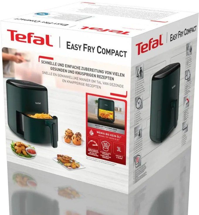 Мультипіч Tefal EasyFry Compact, 1300Вт, чаша-3л, сенсорне керув., пластик, темно-зелений