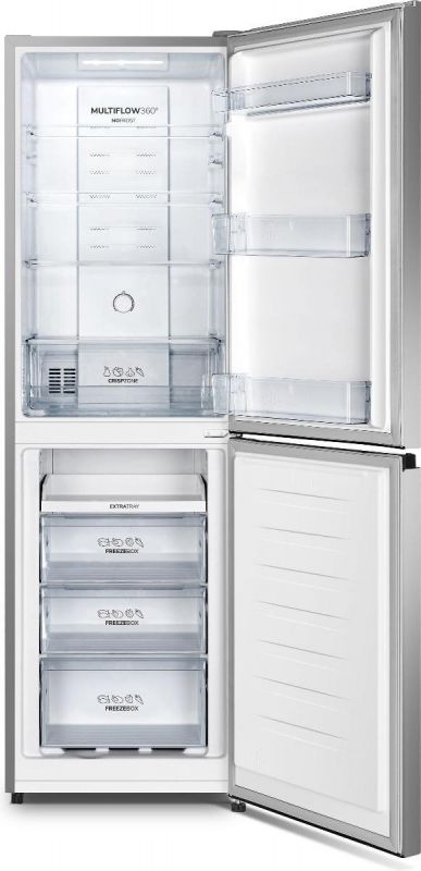 Холодильник з нижн. мороз. камерою Gorenje, 182х55х55см, 2 двері, 171(80)л, А+, NoFrost Plus, Зона св-ті, Сірий