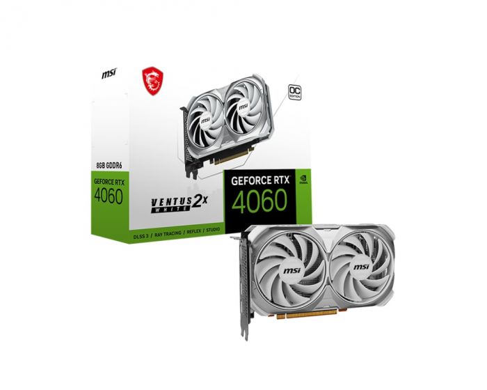 Відеокарта MSI GeForce RTX 4060 8GB GDDR6 VENTUS 2X WHITE OC білий