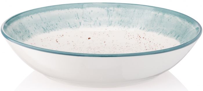 Тарілка супова Ardesto Siena, 20см, порцеляна, біло-блакитний