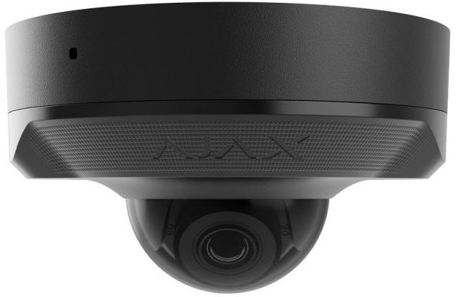 IP-Камера дротова Ajax DomeCam Mini, 5мп, 2.8мм, Poe, True WDR, IP 65, ІЧ 30м, аудіо, кут огляду 100° до 110°, міні купольна, чорна