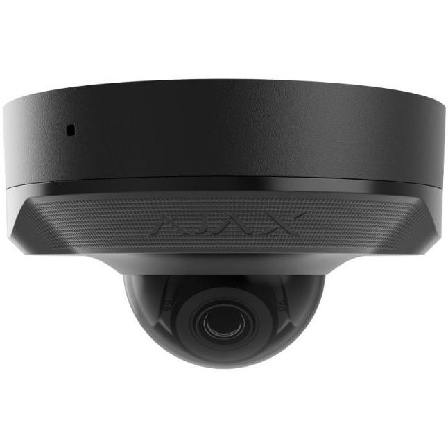 IP-Камера дротова Ajax DomeCam Mini, 5мп, 4мм, Poe, True WDR, IP 65, ІЧ 30м, аудіо, кут огляду 75°до 85°, міні купольна, чорна