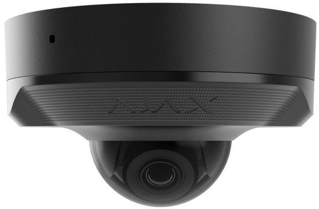 IP-Камера дротова Ajax DomeCam Mini, 5мп, 4мм, Poe, True WDR, IP 65, ІЧ 30м, аудіо, кут огляду 75°до 85°, міні купольна, чорна